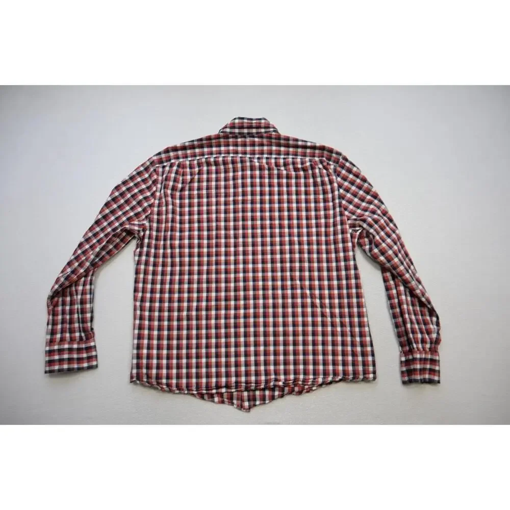 J Crew Flex Wash Dress Shirt Plaid Slim Fit Untuck Button Up Mens Sz 2XL‎ XXL
